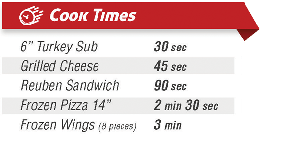 Pratica Speed Oven Cook Times