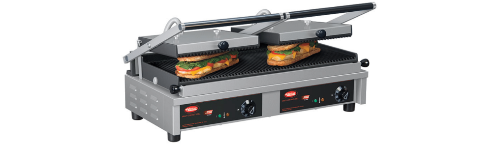 Hatco Panini Press with sandwiches getting pressed