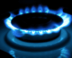 close up of a blue flame from a a burner